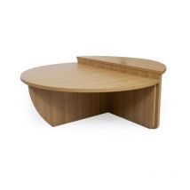 Lot de 2 Tables Basses Design 'Armango' 90cm Chêne Clair