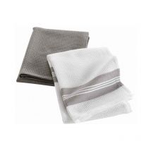Lot de 2 Torchons en Coton 'Cappuccino' 50x70cm Marron