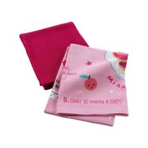 Lot de 2 Torchons Enfant 'Mini Fée ii' 50x70cm Rose
