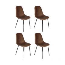 Paris Prix - Lot de 4 Chaises Design 'Amber' 86cm Marron