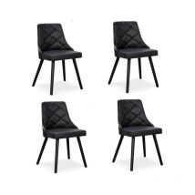 Lot de 4 Chaises Scandinave "Cargo" 79cm Noir