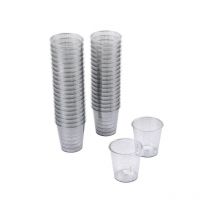 Lot de 40 Verrines en Plastique Réutilisable 'Paillettes' 3cl Argent