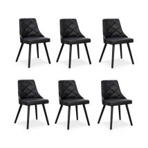 Lot de 6 Chaises Scandinave "Cargo" 79cm Noir