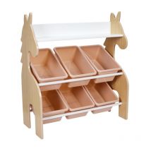 Meuble de Rangement 6 Bacs "Licorne" 71cm Rose