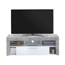 Paris Prix - Meuble tv 1 Tiroir Design 'Biotin' 150cm Gris