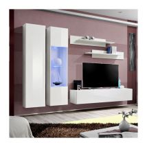 Meuble tv Mural Design 'Fly v' 260cm Blanc