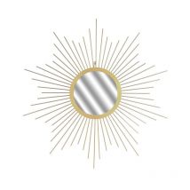 Miroir Mural Design 'Soleil' 66cm Or