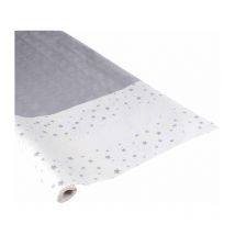 Nappe Papier 'Damassée Étoile' 1,18x5m Argent