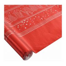 Nappe Papier 'Noël Chromée' 1,18x5m Rouge