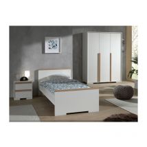 Pack - Lit Enfant, Chevet & Armoire 3 Portes 'London' Blanc