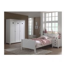 Pack - Lit Enfant, Chevet & Armoire "Amori" Blanc
