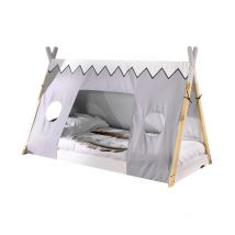 Pack - Lit Enfant & Textile 'Tipi' 90x200cm Blanc