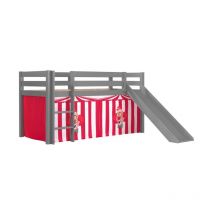 Paris Prix - Pack - Lit Enfant Toboggan & Tente 'Pino Cirque' Gris