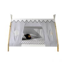 Pack - Lit Enfant & Voile 'Tipi' 90x200cm Blanc