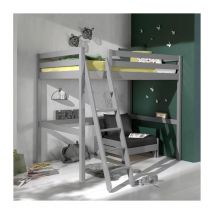 Paris Prix - Pack - Lit Mezzanine Enfant & Fauteuil-Lit 'Pino' Gris