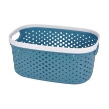 Panière à Linge "Ajourée" 15L Bleu Paon