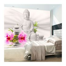 Papier Peint "Bouddha & Orchidées" 175 x 250 cm
