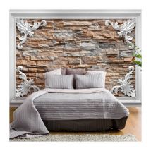 Papier Peint "Brick in the Frame Brown" 140 x 200 cm