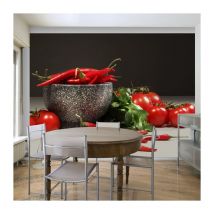 Papier Peint "Tomates & Piments Rouges" 231 x 300 cm