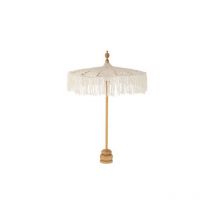 Paris Prix - Parasol Déco sur Pied 'Macramé' 95cm Blanc
