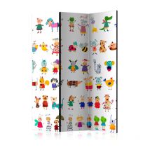 Paravent 3 Volets "Cartoon Pets" 135x172cm