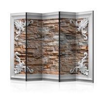 Paris Prix - Paravent 5 Volets 'Brick in the Frame Brown' 172x225cm
