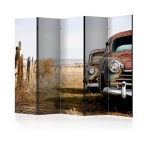 Paravent 5 Volets "Two Old, American Cars" 172x225cm