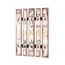 Patère Murale Vintage 'Home' 100cm Beige