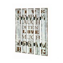 Patère Murale Vintage 'Love' 100cm Bleu