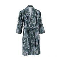 Peignoir de Bain en Coton "Tropical" Noir & Vert S