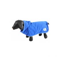 Peignoir de Bain pour Chien "Capuche" 35cm Bleu