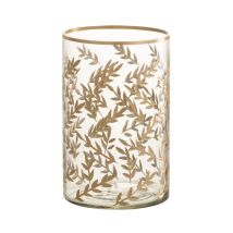 Photophore Design en Verre "Arbre Blé" 19cm Or