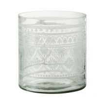 Photophore Design "Verre Motifs" 16cm Transparent