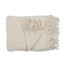 Plaid Chenille 'Franges' 120x150cm Beige