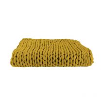 Plaid Déco Maille 'Chunky' 120x150cm Jaune