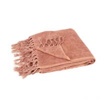Plaid 'Floche Viscose' 21x32cm Saumon