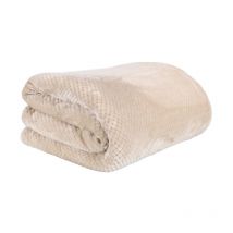 Plaid "Nid d'Abeille Sherpa" 180x220cm Beige