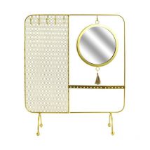 Porte-Bijoux & Miroir Design "Filaire" 35cm Or