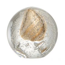 Presse-Papier Verre "Bulle" 11cm Transparent & Or