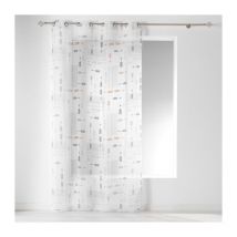 Rideau Voilage à Œillets "Boho Chic" 140x240cm Blanc