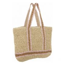 Sac De Plage maria 62cm Naturel & Rose - Paris Prix