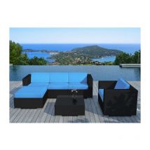 Salon de Jardin en Résine 'Valentino' 82cm Bleu & Noir