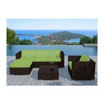 Salon de Jardin en Résine 'Valentino' 82cm Vert & Marron