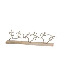 Paris Prix - Statuette Déco '6 Coureurs' 67cm Naturel & Argent