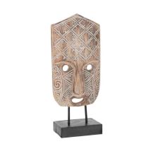Statuette Déco "Masque Primitif" 40cm Naturel