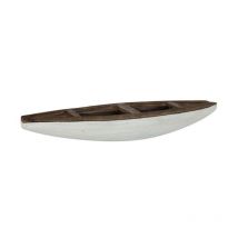Paris Prix - Barque Bateau Déco 'Vacay' 37cm Marron & Blanc