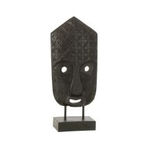 Statuette Déco "Masque Primitif" 42cm Noir