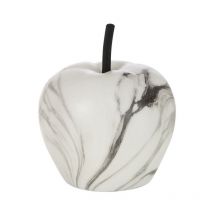 Pomme Déco 'Effet Marbre' 17cm Blanc