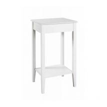 Table d'Appoint Vintage en Bois "Elsa" 76cm Blanc