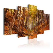 Tableau Imprimé "Automne en Orange" 100 x 200 cm